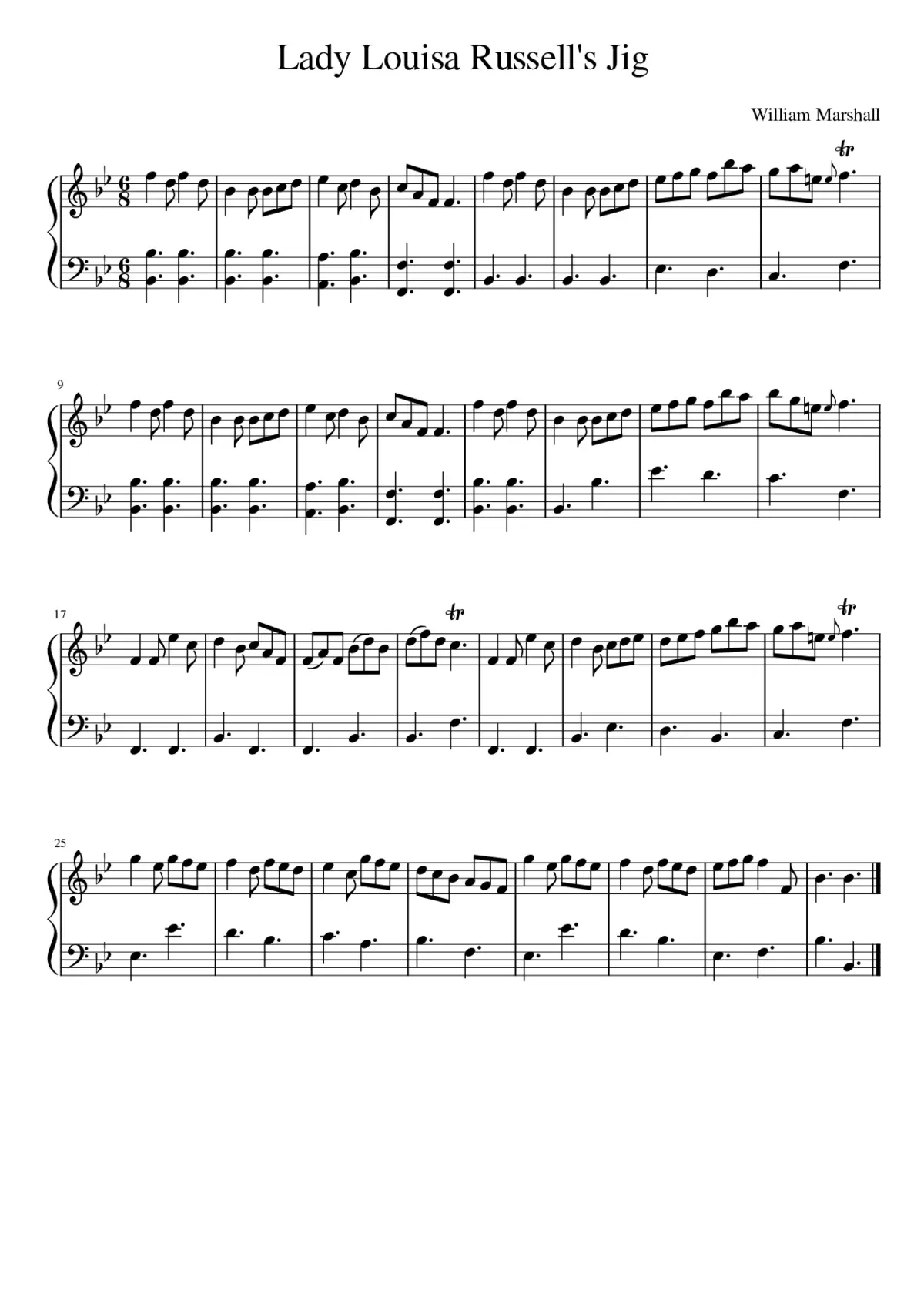 Lady Louisa Russell's Jig - Page 1