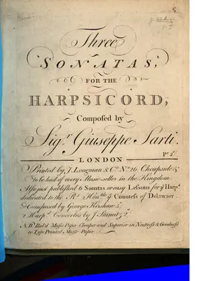 3 Sonatas for Harpsichord from 1769