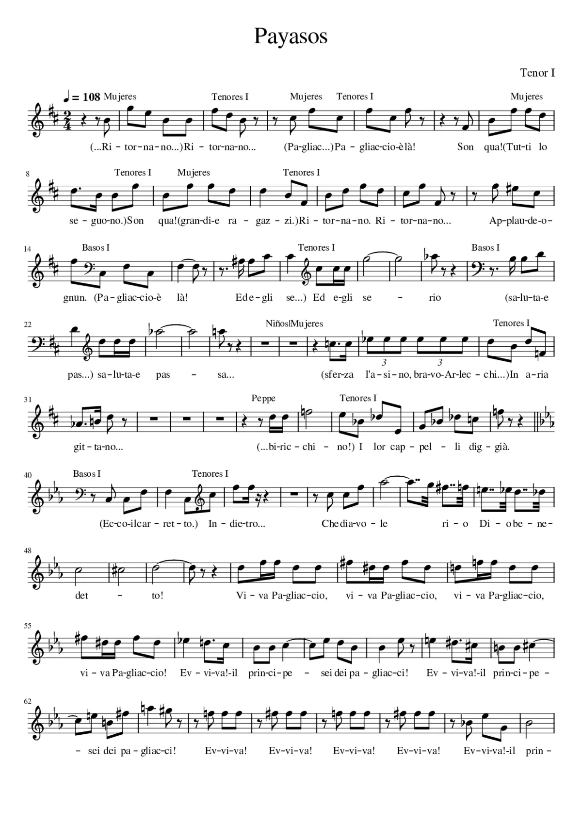 Opera Pagliacci - Page 1