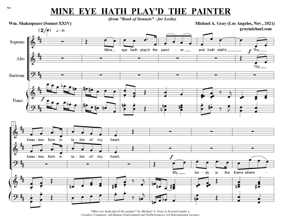 Mine eye hath play'd the Painter - Page 1