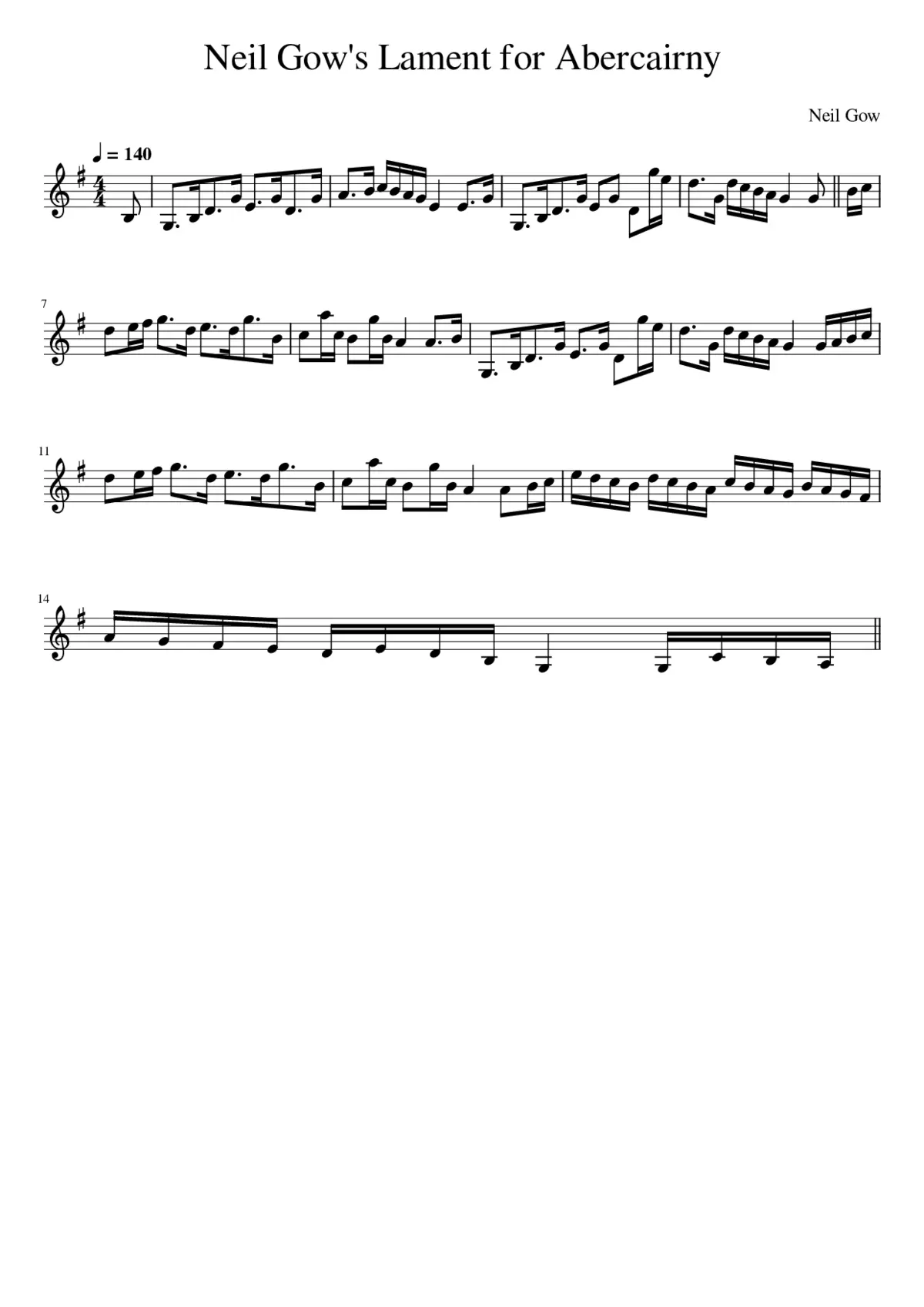 Neil Gow's Lament for Abercairny - Page 1