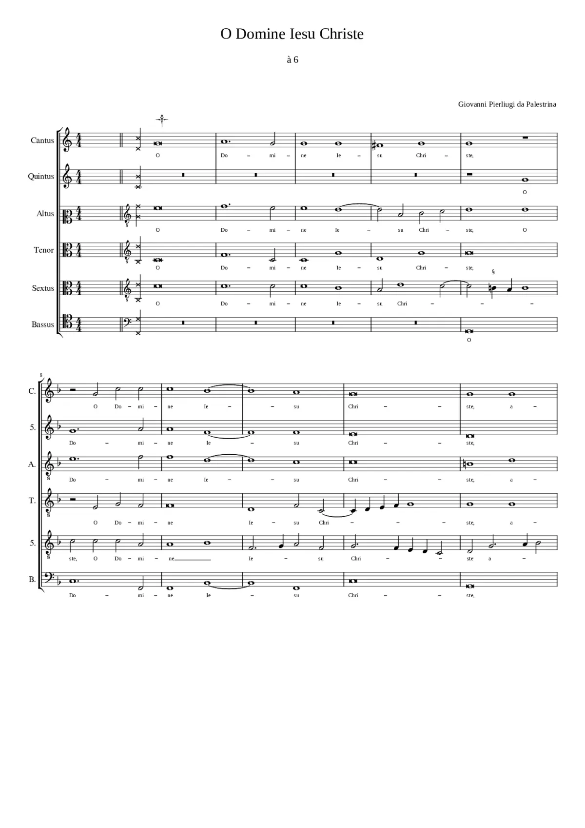 O Domine Jesu Christe a 6 - Page 1