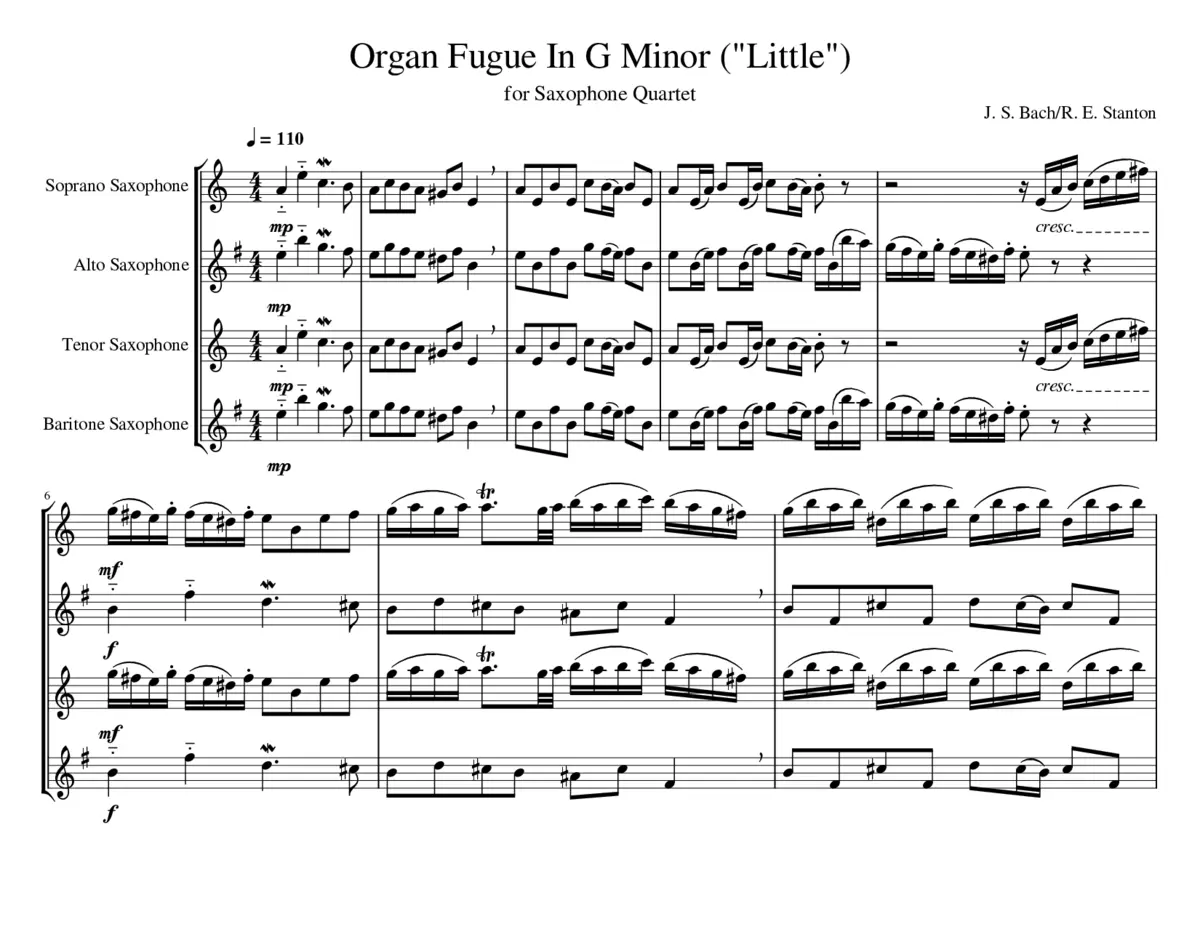 Little Organ Fugue In G Minor - Page 1