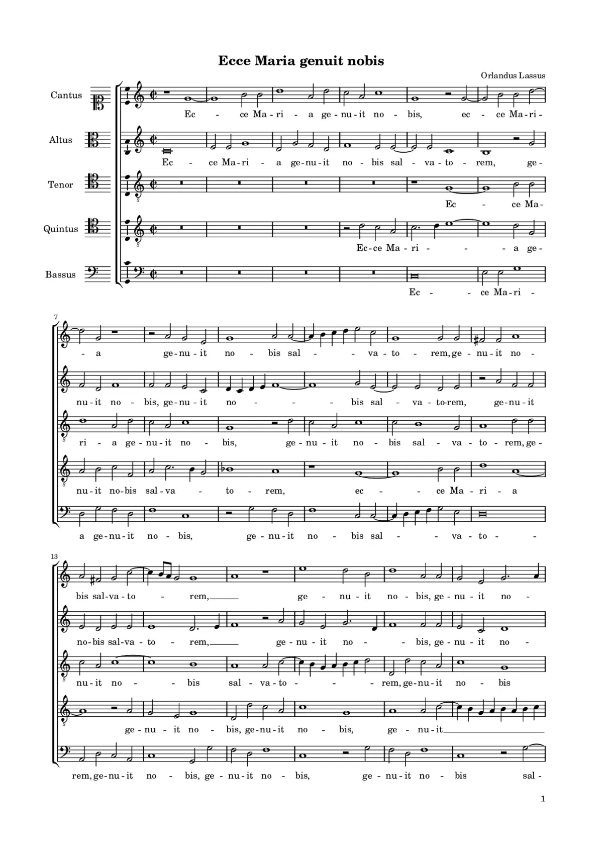 Ecce Maria genuit nobis - Page 1