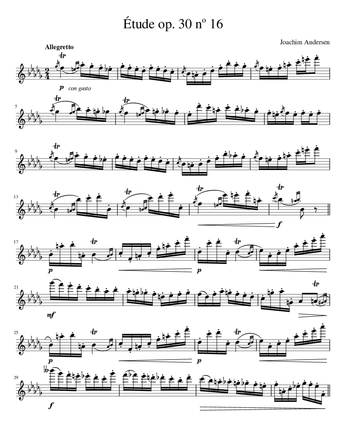 24 Etudes for Flute Op.30 - Page 1