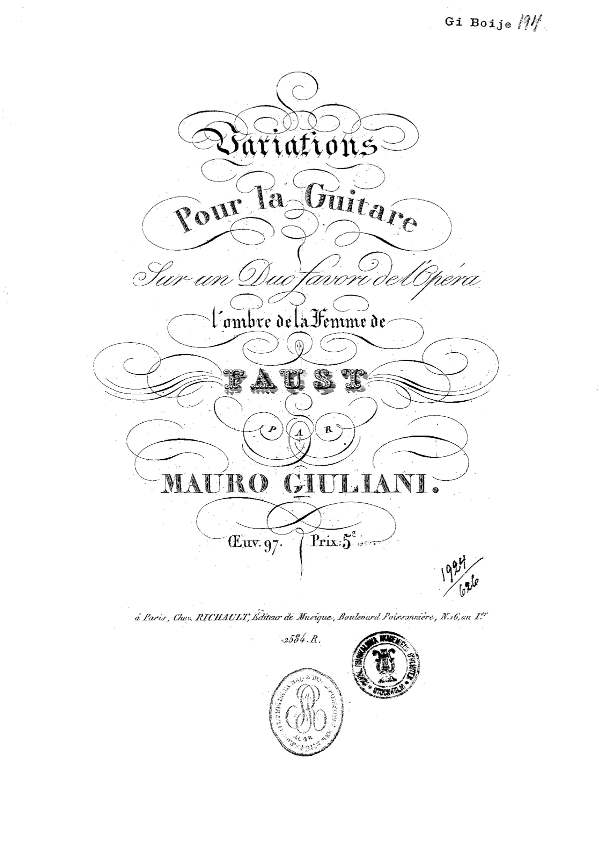 Variations pour la Guitare - Page 1