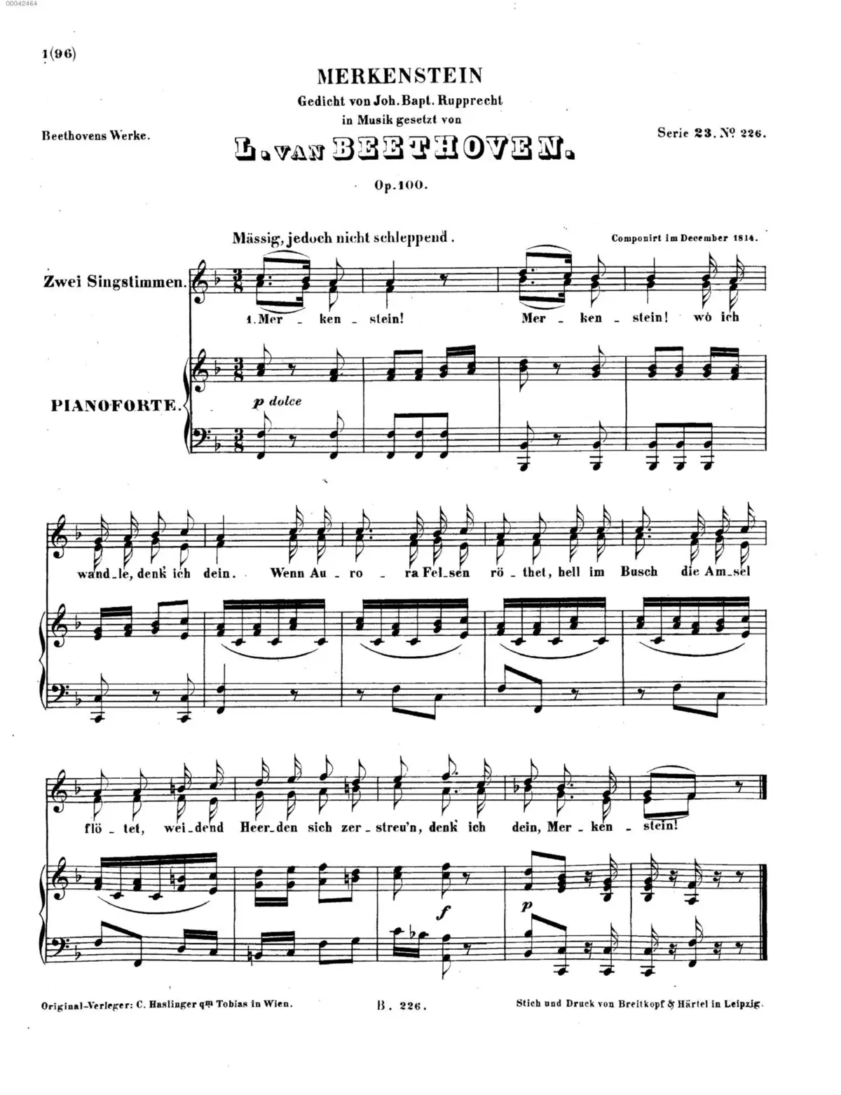 Merkenstein, Op.100 - Page 1