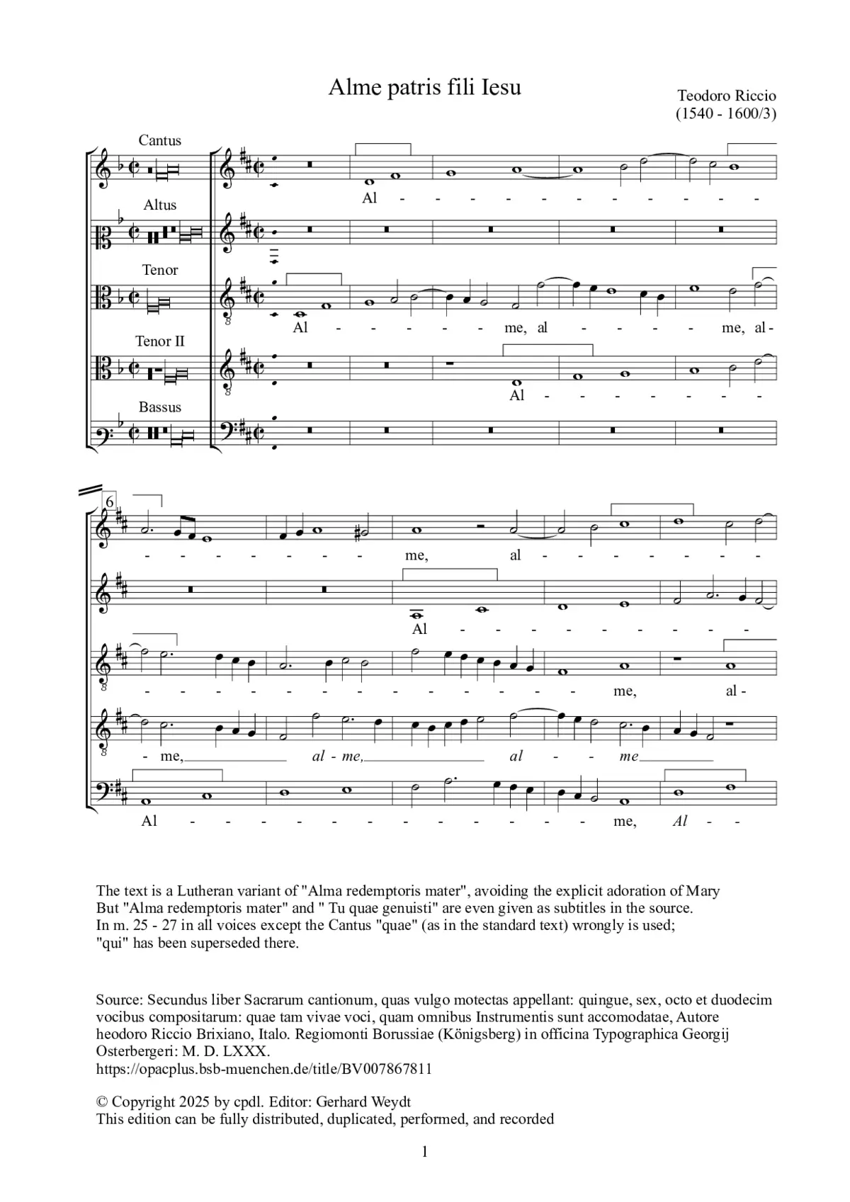 Alme patris fili Iesu - Page 1