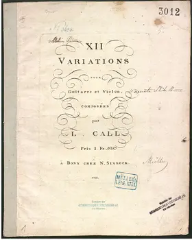 12 Variations pour Guitarre et Violon
