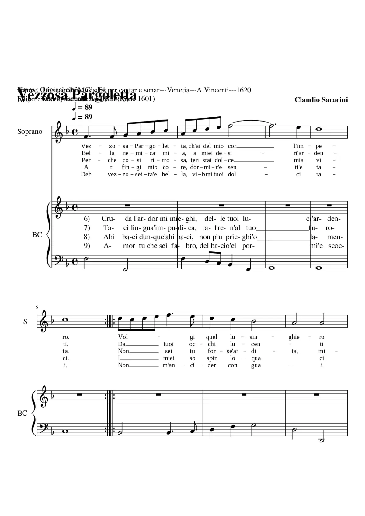 Vezzosa Pargoletta - Page 1
