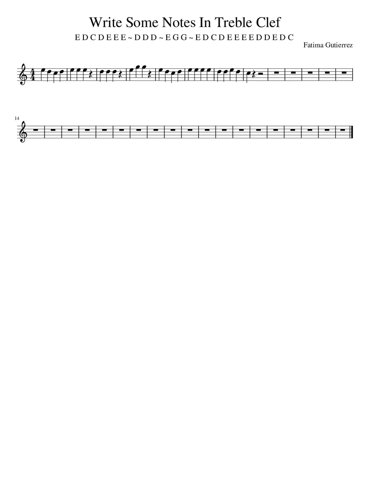 Write Some Notes In Treble Clef - Page 1