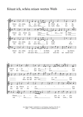 Könnt ich, schön reines wertes Weib