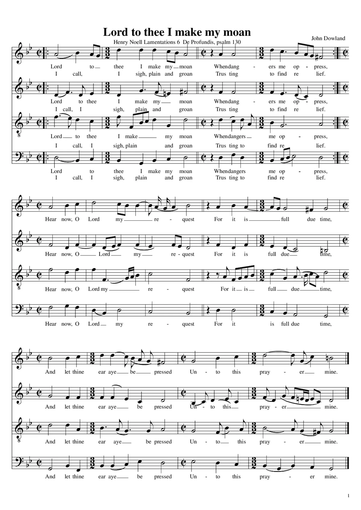 Lord to thee I make my moan (1597) - Page 1