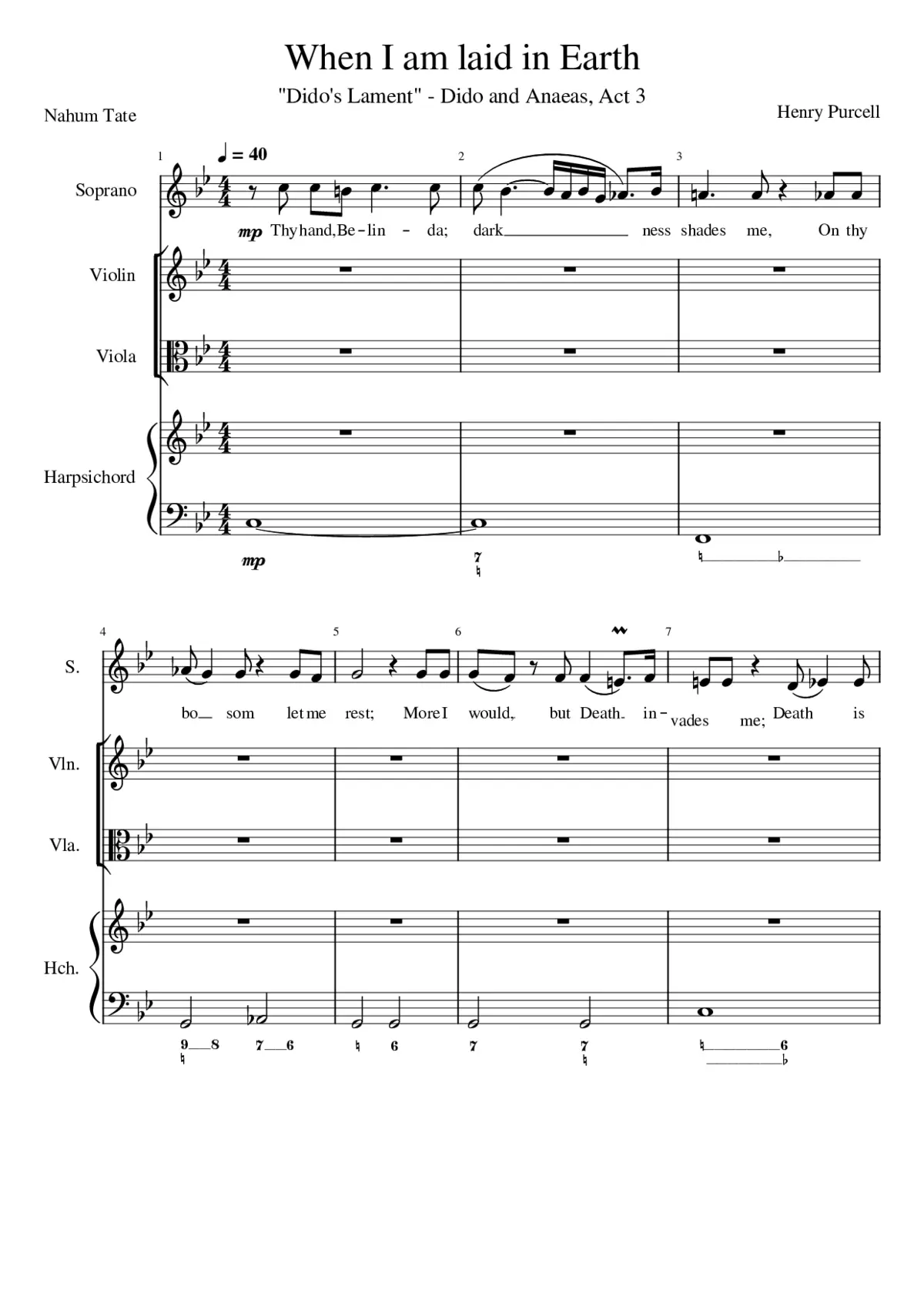 Dido's Lament - Page 1