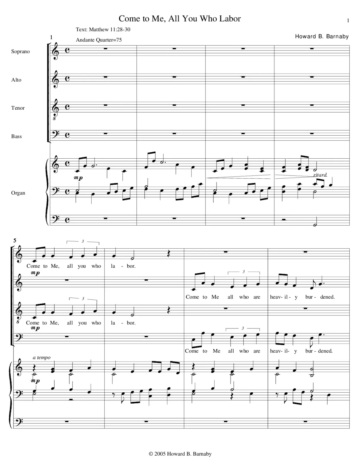 Come to me, all you who labor - Page 1