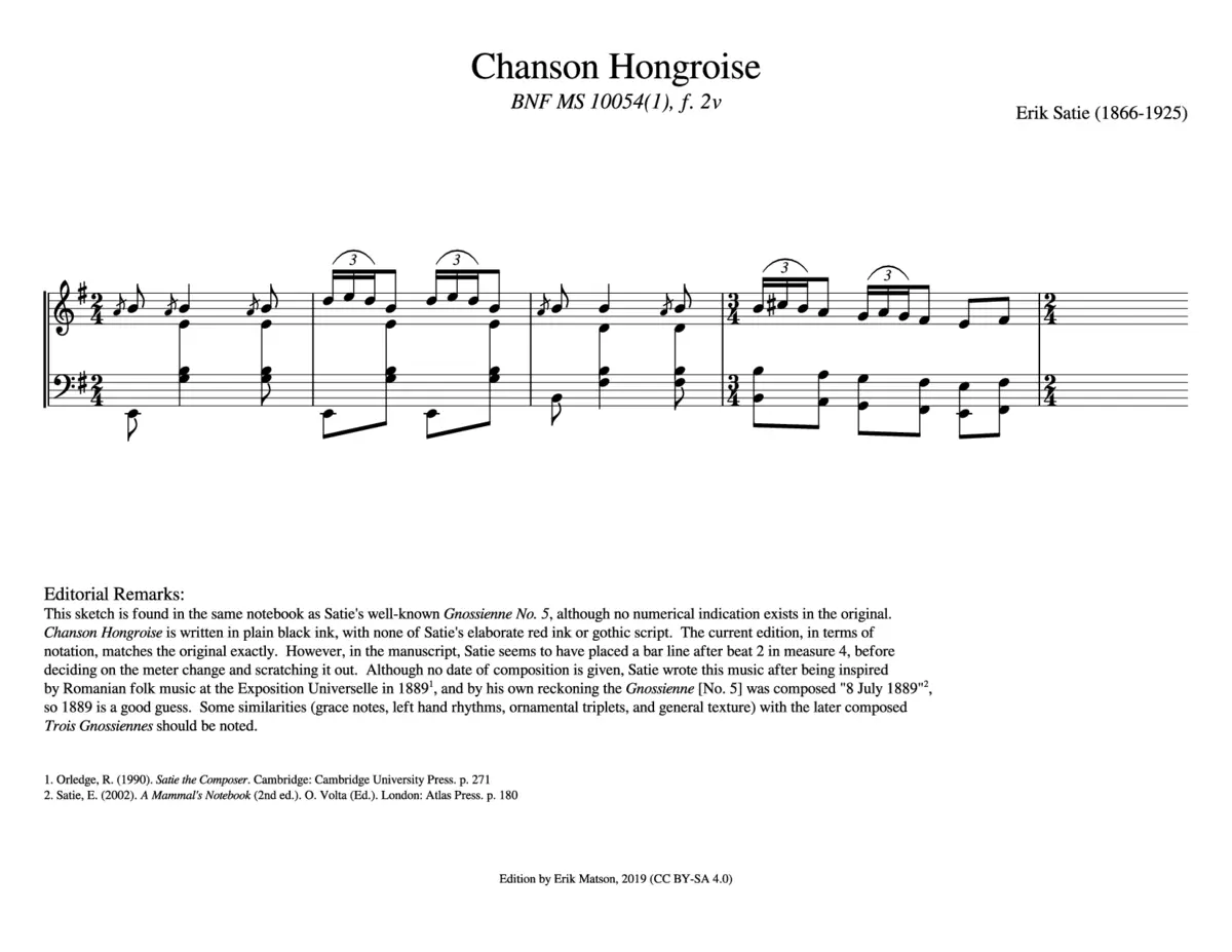 Chanson Hongroise - Page 1