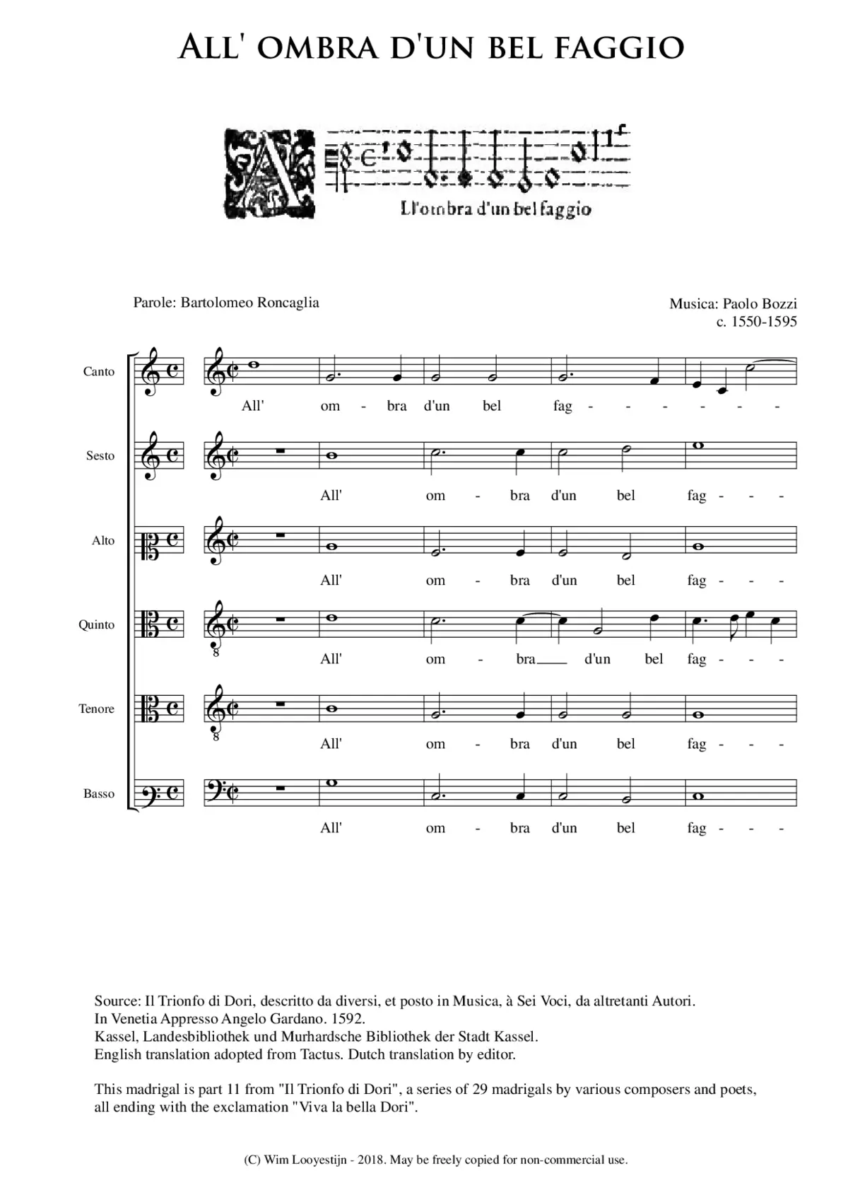 All' ombra d'un bel faggio - Page 1