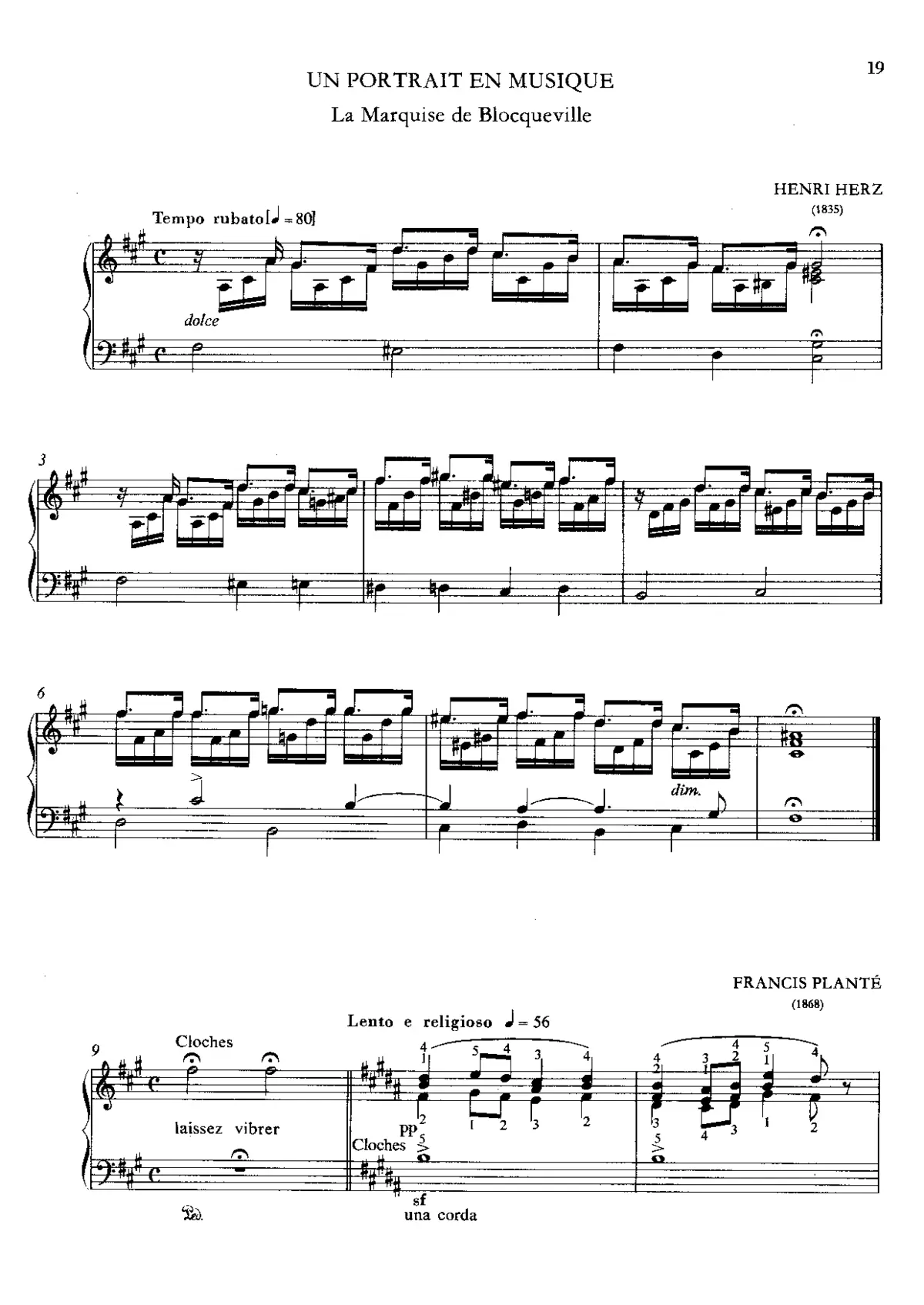 Un portrait en musique, S.190 - Page 1
