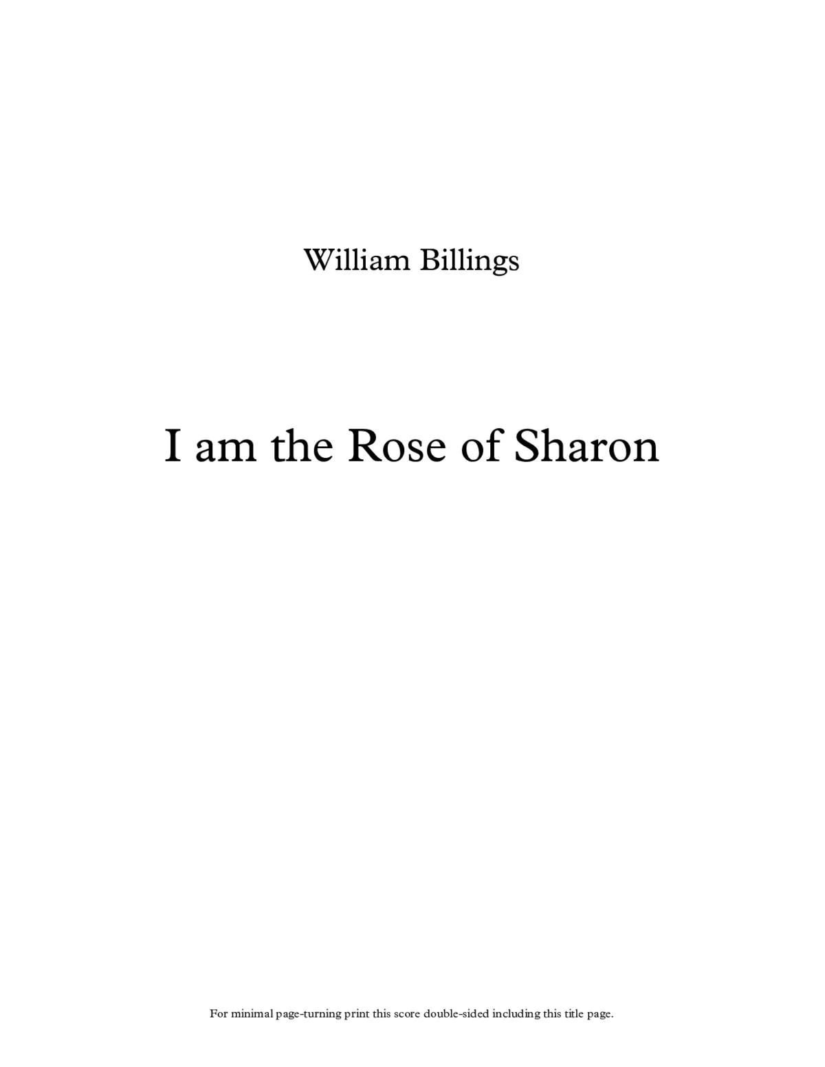 I am the Rose of Sharon - Page 1