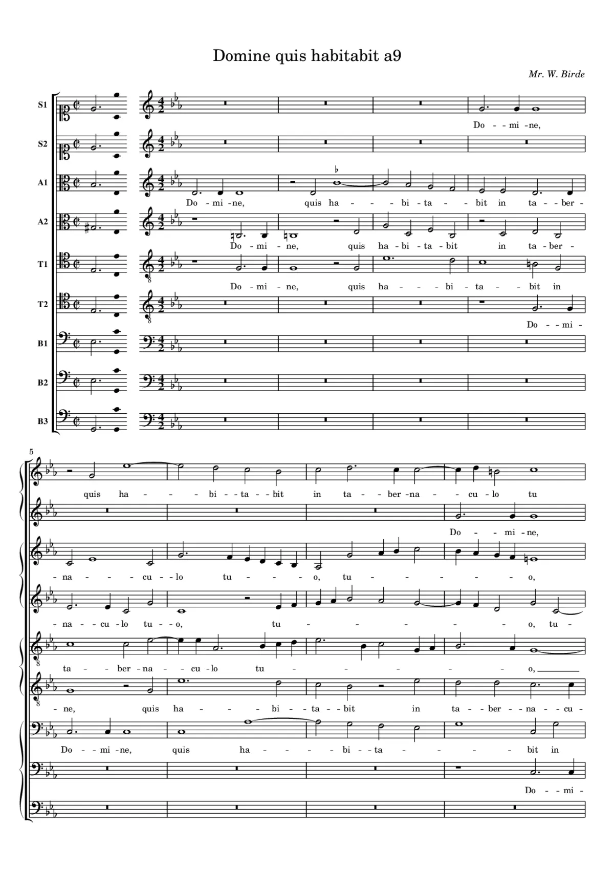 Domine quis habitabit - Page 1