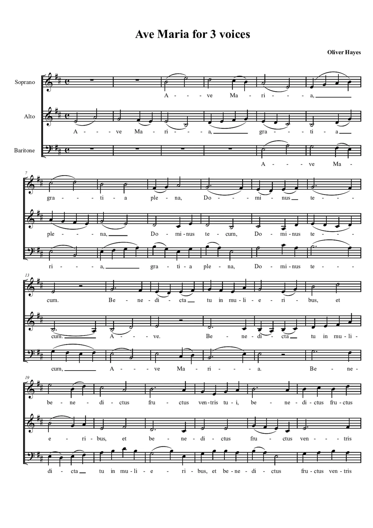 Ave Maria for 3 voices - Page 1
