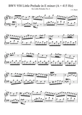 Prelude in E minor BWV 938