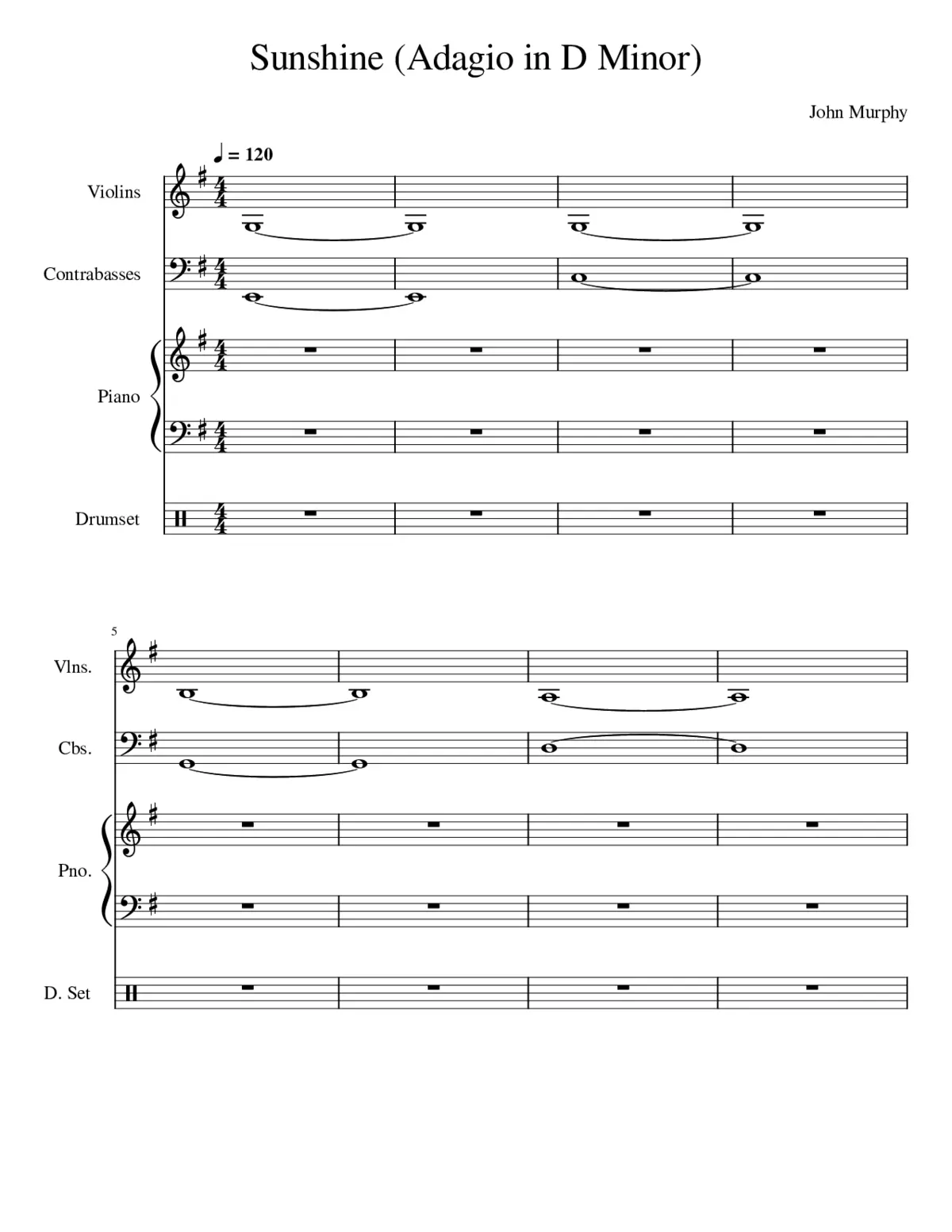 sunshine adagio in d minor - Page 1