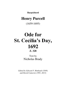 Hail, bright Cecilia, Z 328