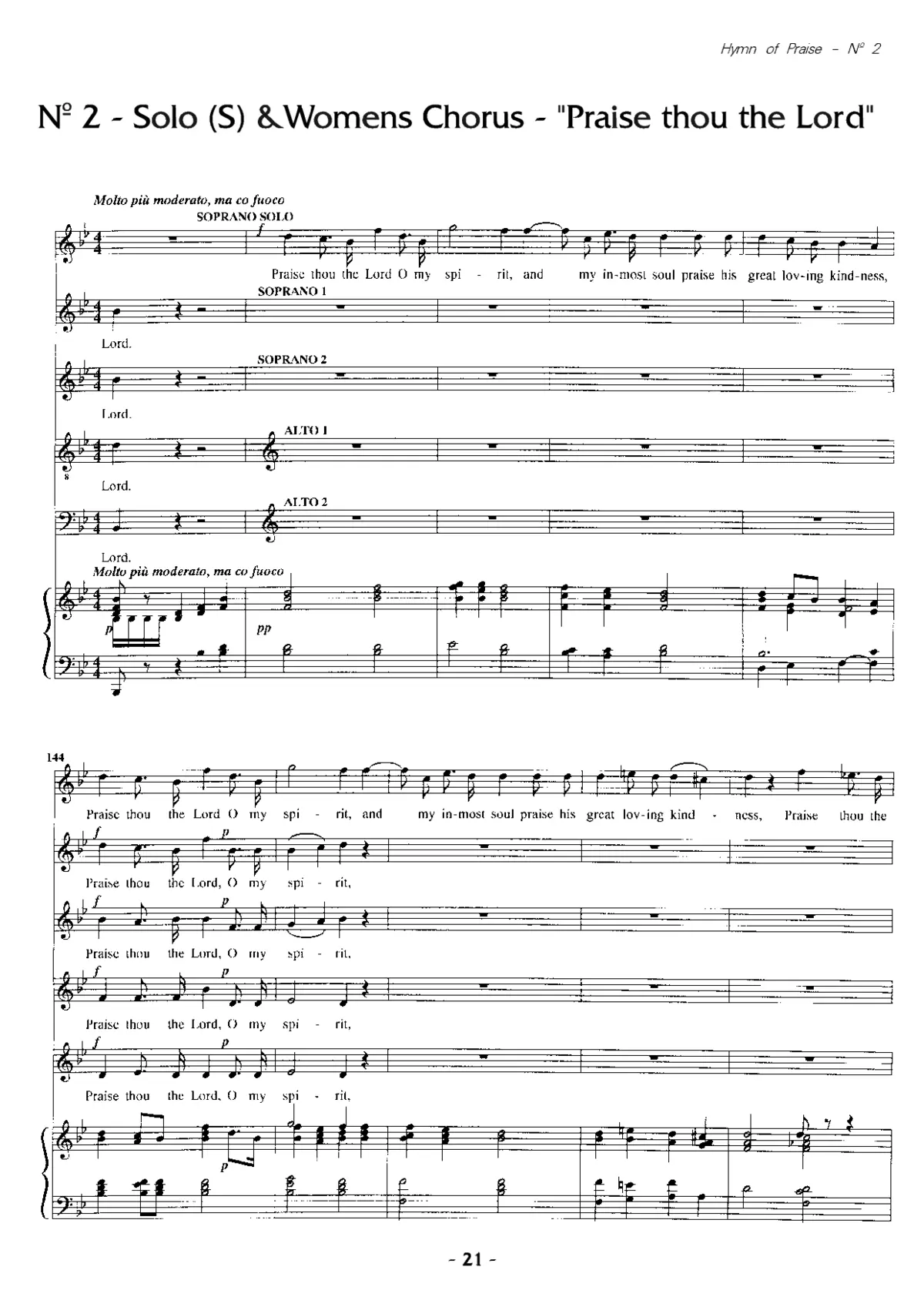 Hymn of Praise: No. 2 - Praise thou the Lord - Page 1