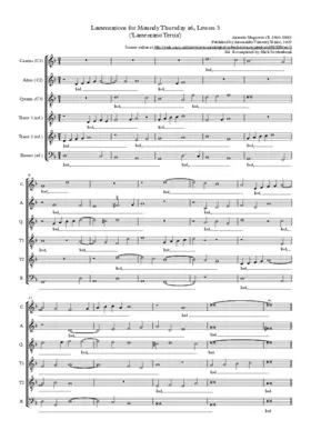 Lamentations for Maundy Thursday, Lesson Three