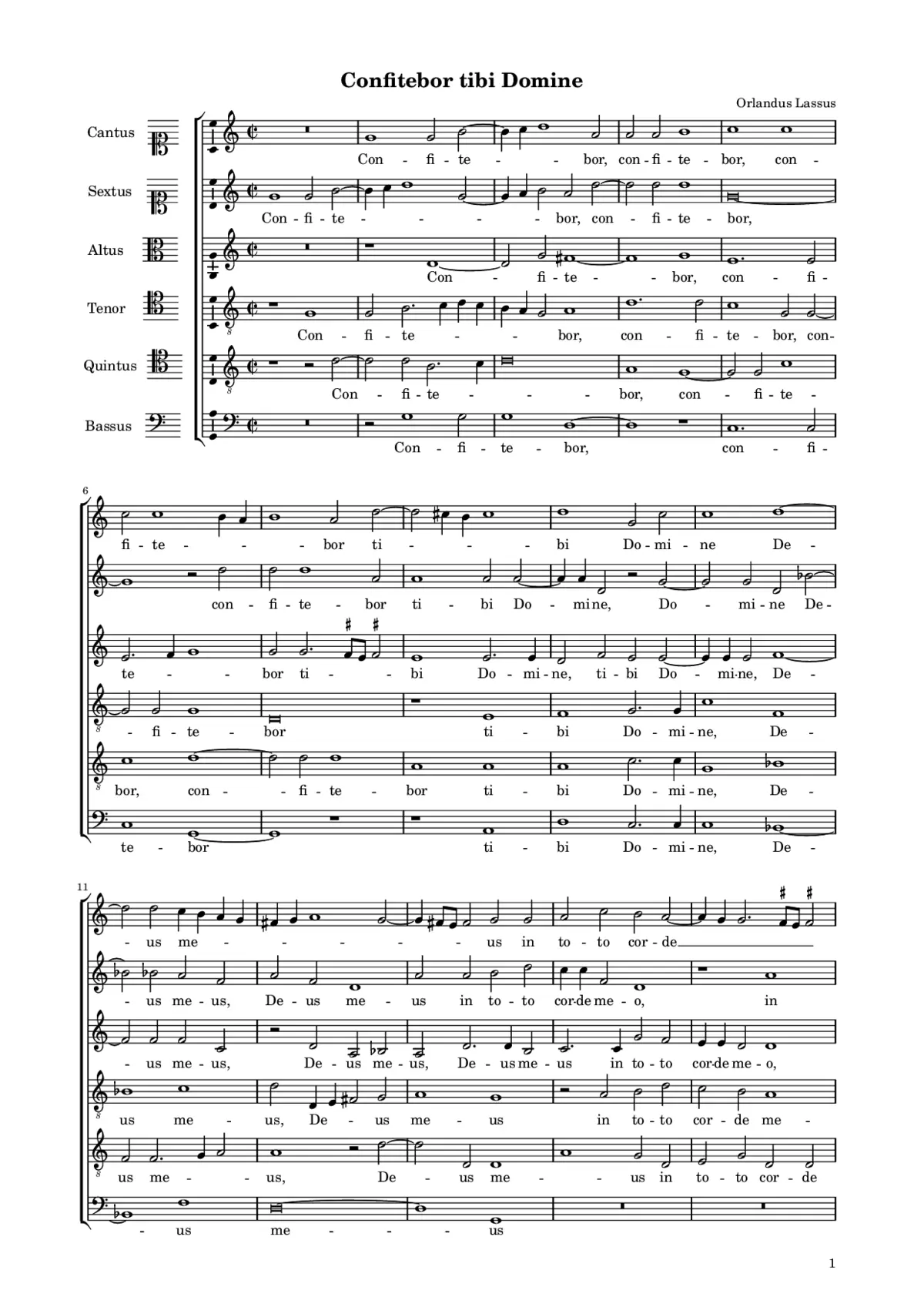 Confitebor tibi Domine a 6 - Page 1