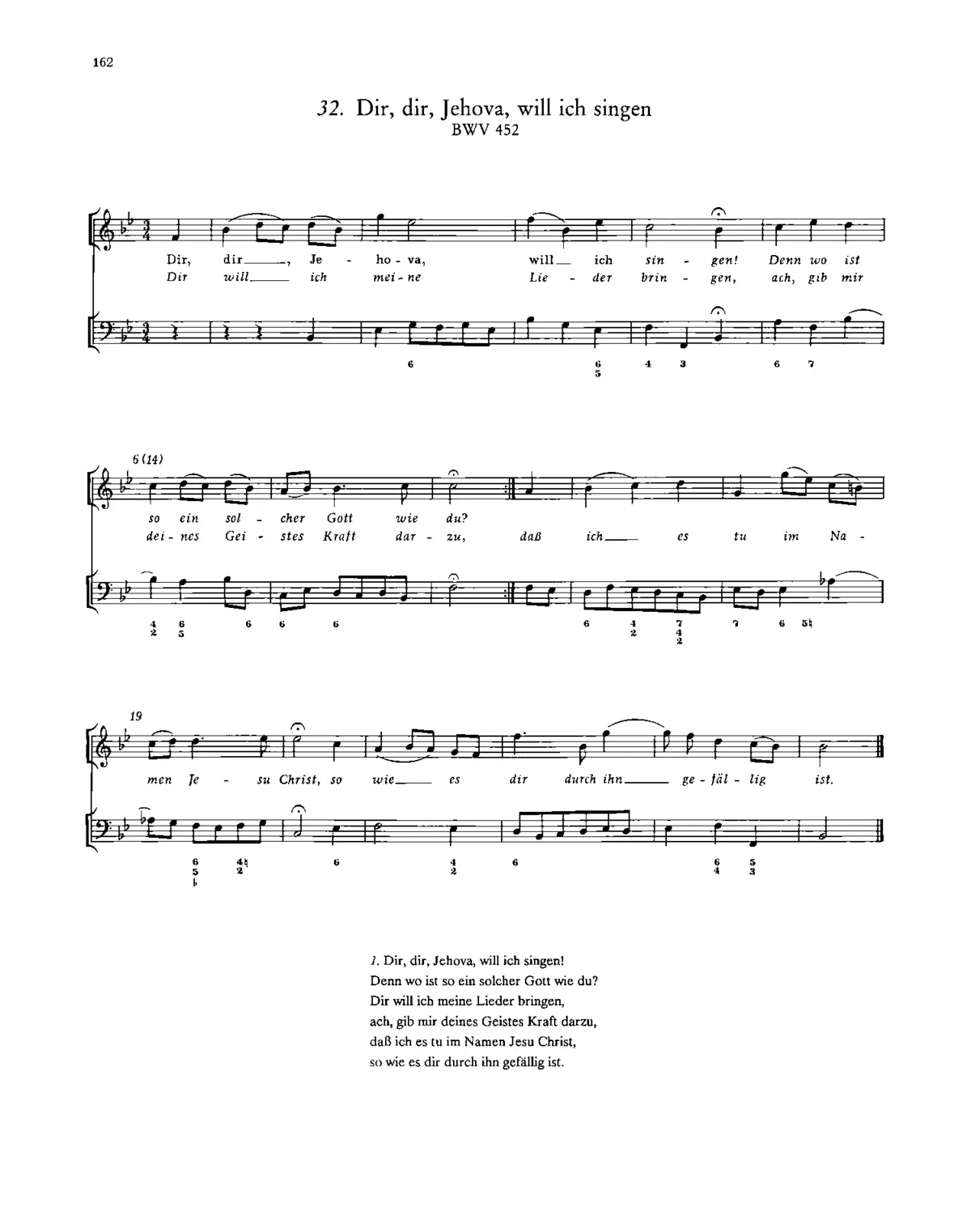 Dir, dir, Jehova, will ich singen - Page 1