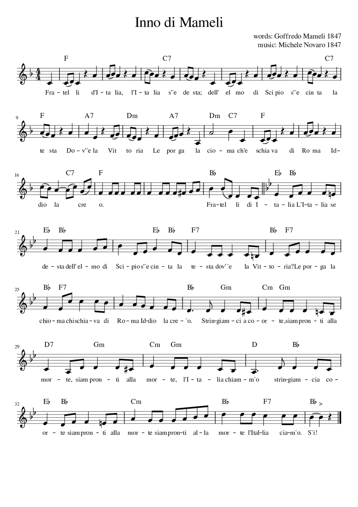 Inno di Mameli - Page 1