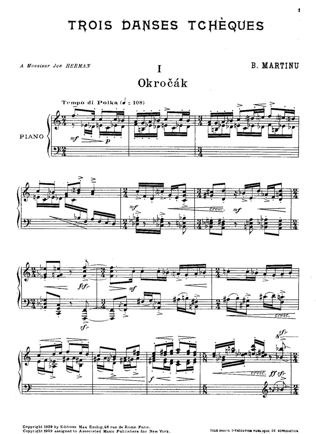 Trois danses Tcheques - Page 1