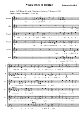 Vous estes si doulce