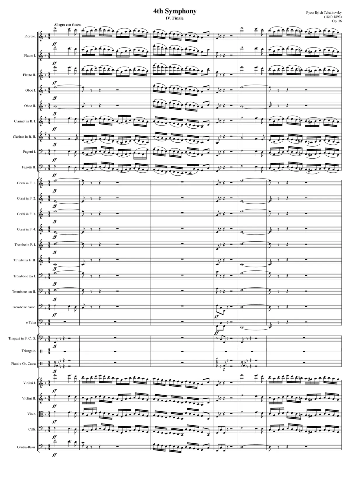 Symphony No.4 Op.36 - Page 1