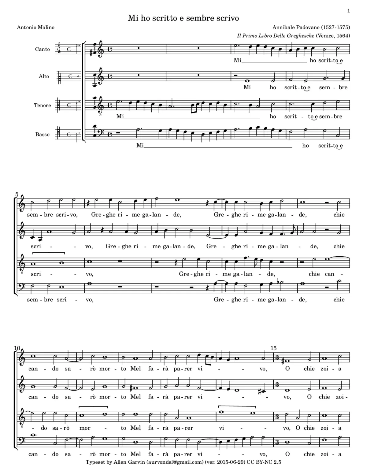 Mi ho scritto e sembre scrivo - Page 1