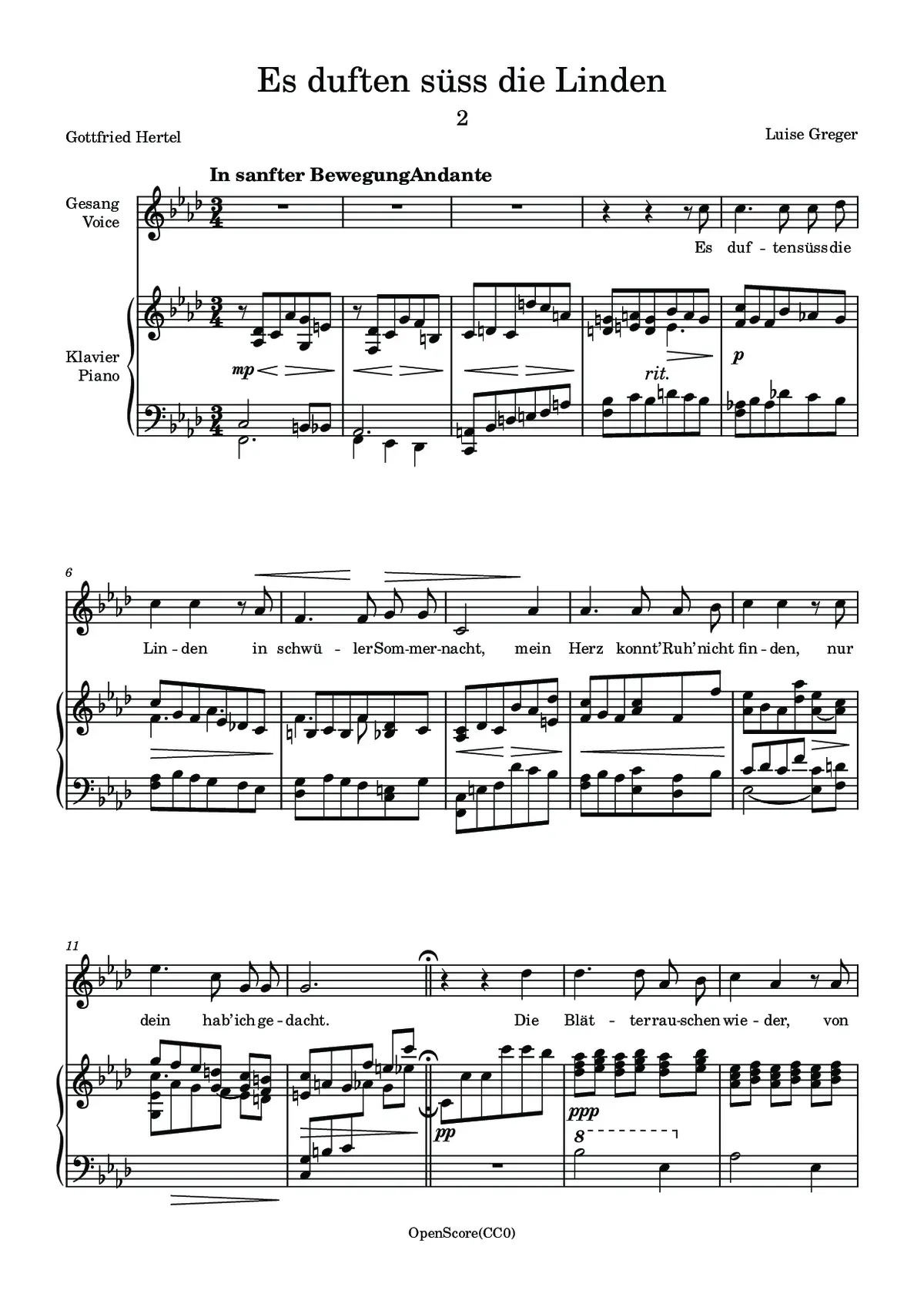 Es duften süss die Linden - Page 1