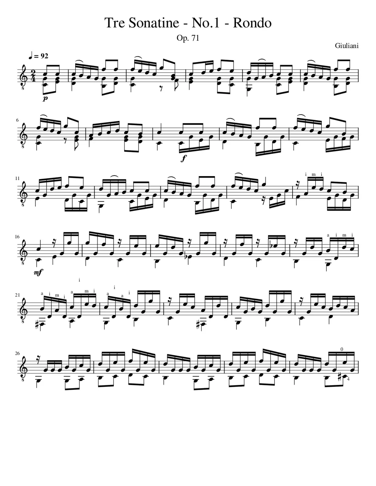 Tre Sonatine - No.1 - Rondo, op. 71 - Page 1