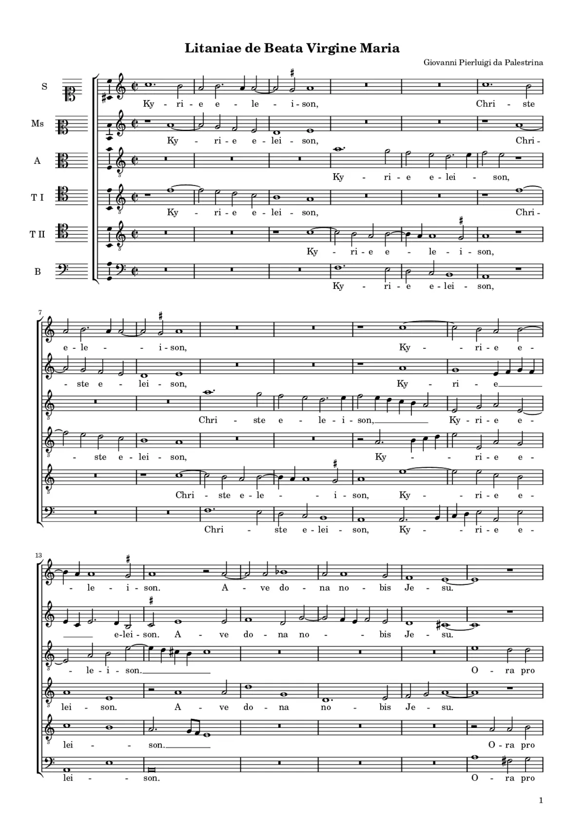 Litaniae de Beata Virgine Maria a 6 - Page 1