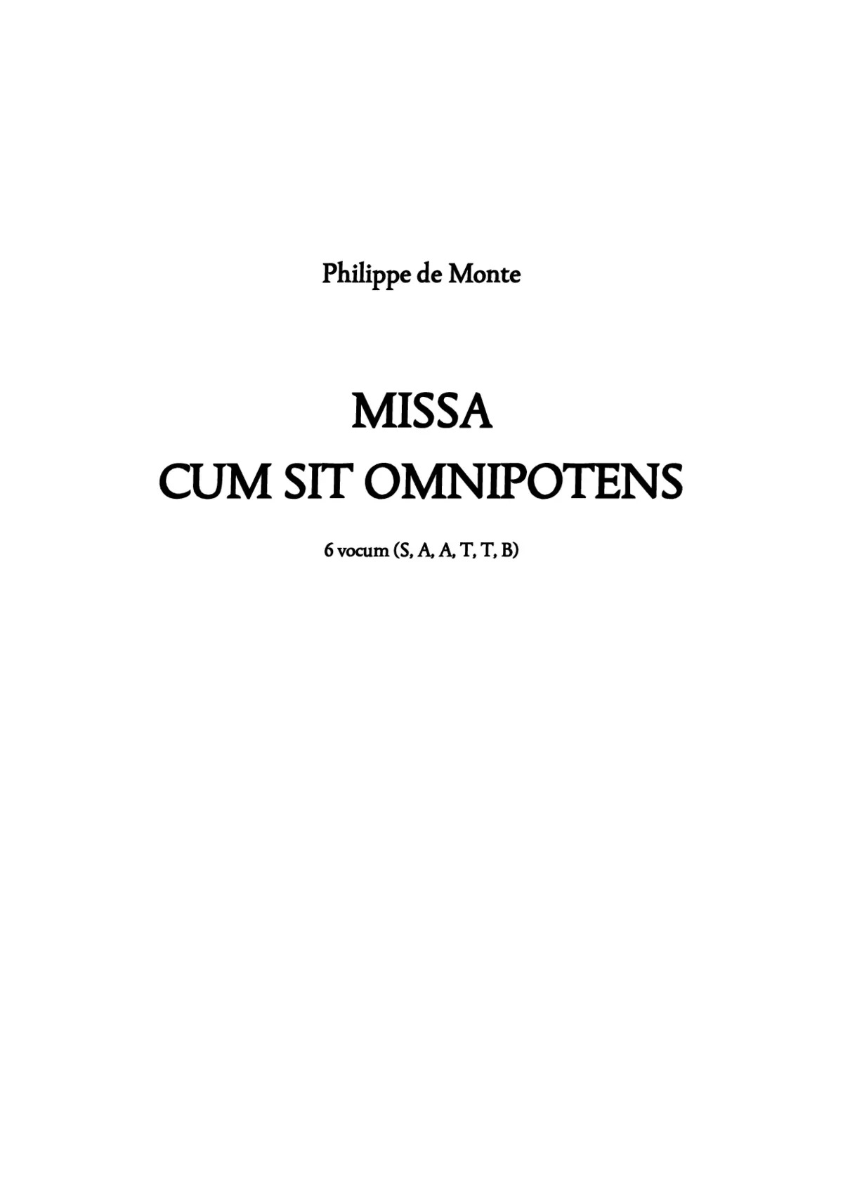 Missa Cum sit omnipotens - Page 1