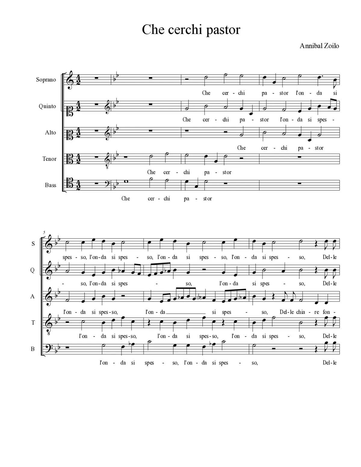 A che cerchi pastor - Page 1