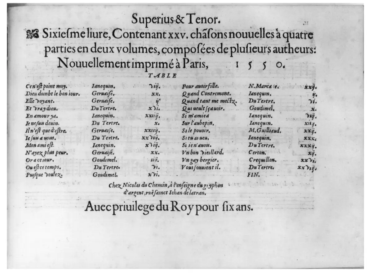 25 Chansons nouvelles, Livre 6 - Page 1