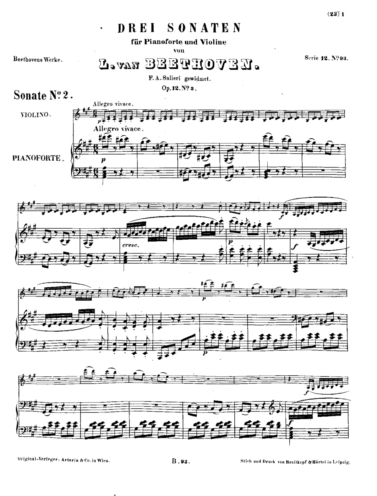 Violin Sonata No.2 in A major - Page 1