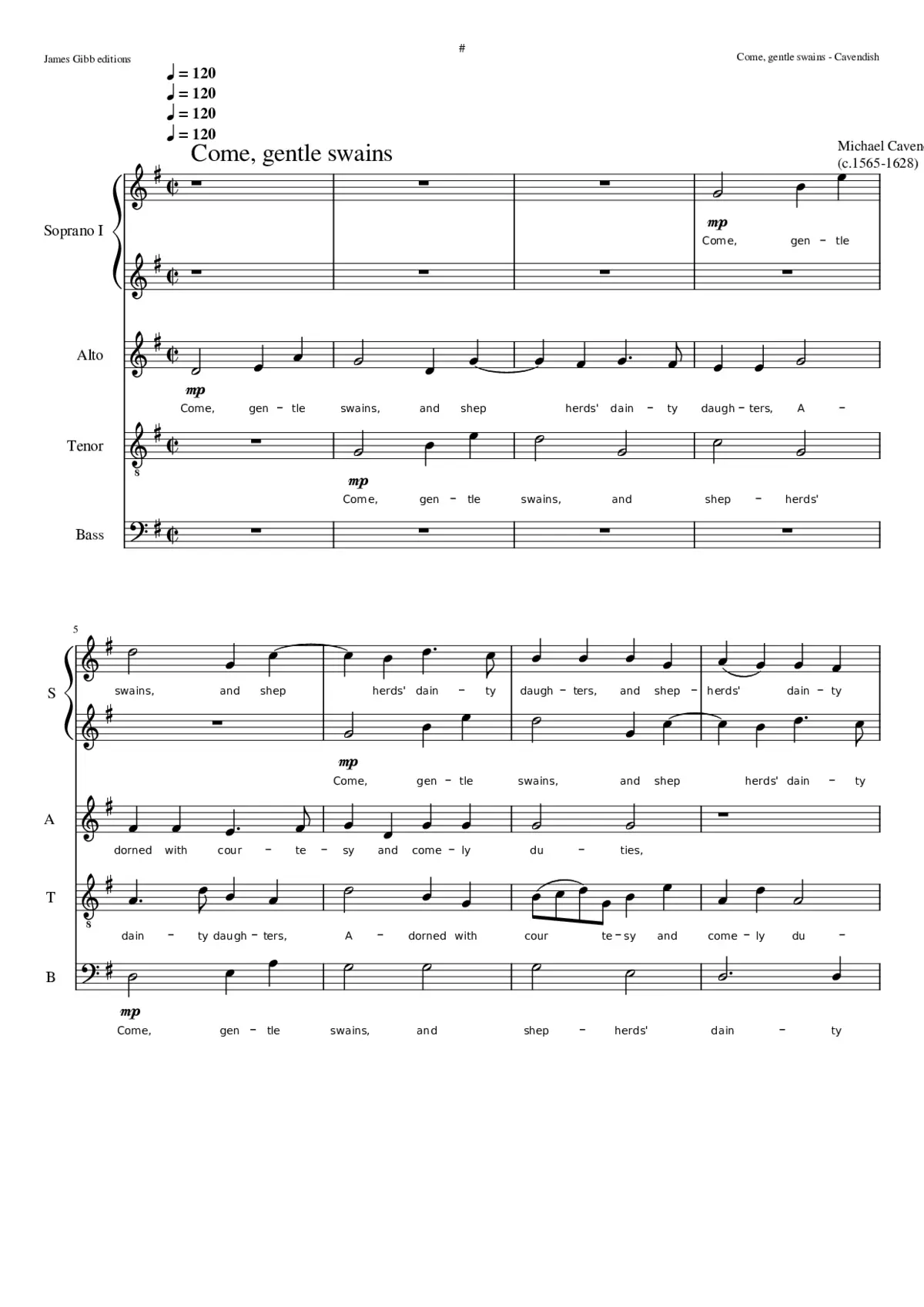 Come Gentle Swains - Page 1