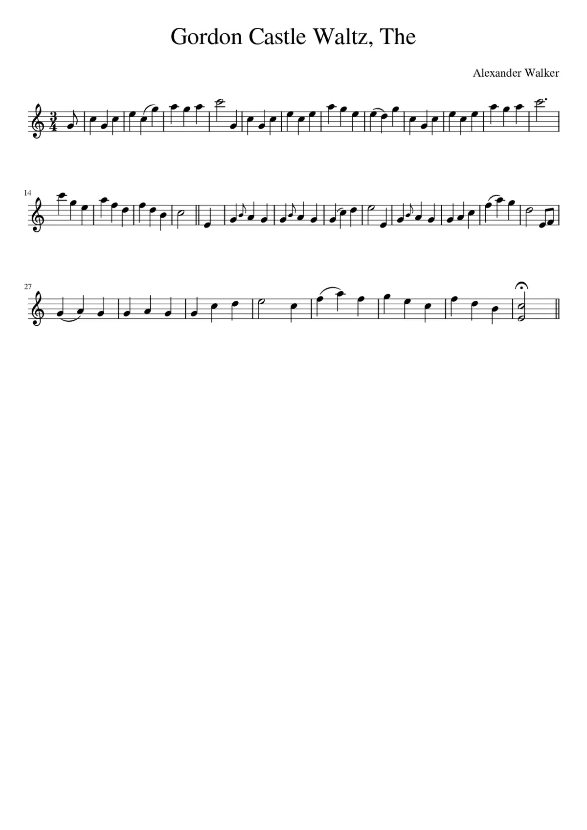 The Gordon Castle Waltz - Page 1