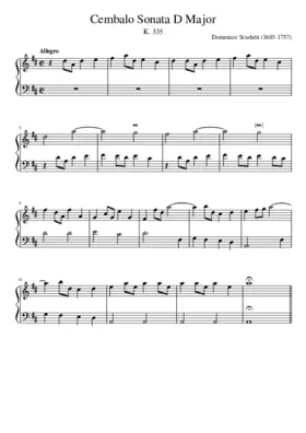 Keyboard Sonata in D major K.335