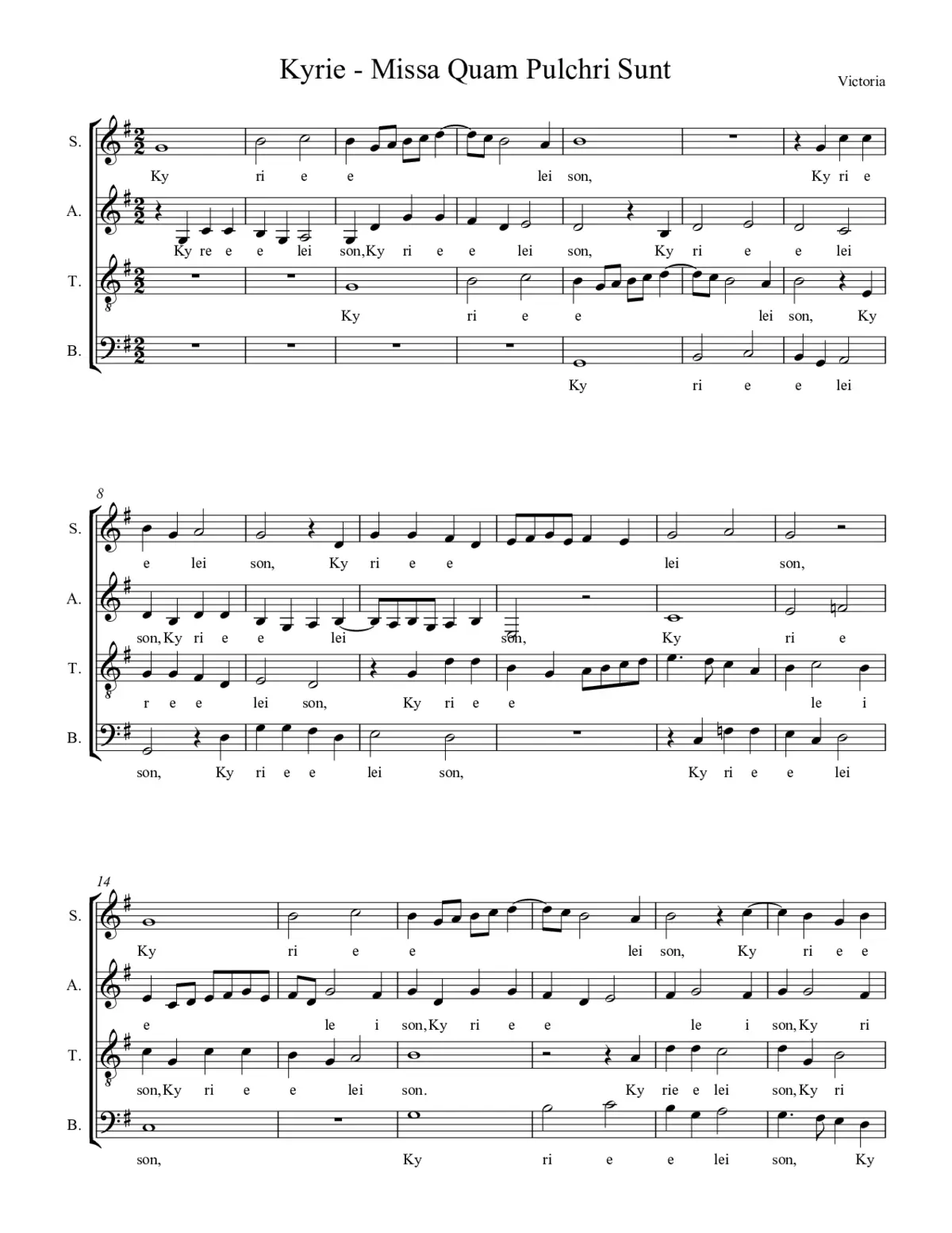 Missa Quam pulchri sunt - Page 1