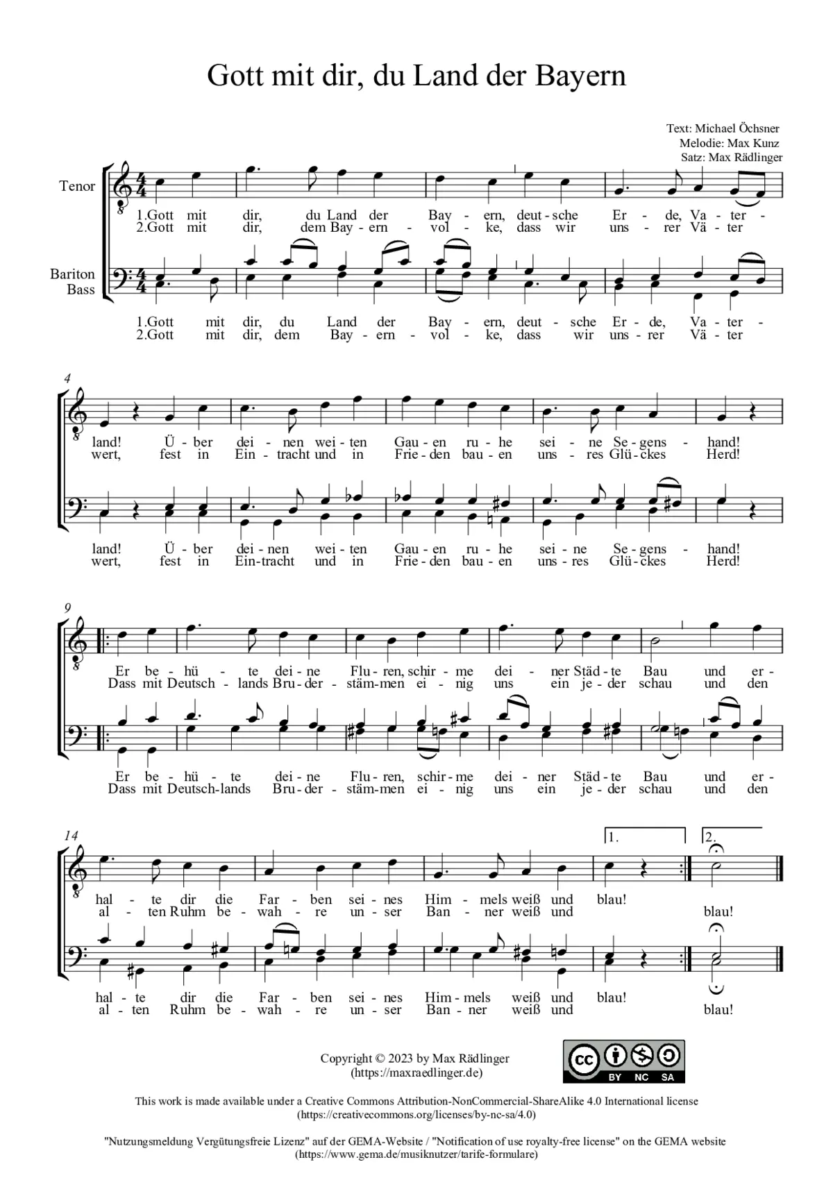 Gott mit dir, du Land der Bayern - Page 1