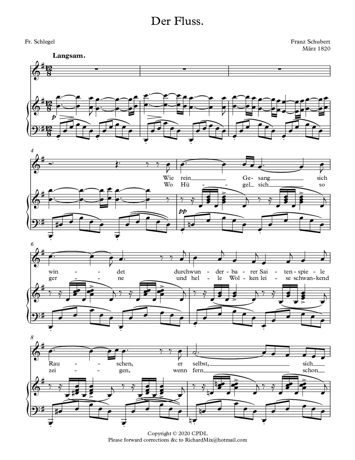 Der Fluß, D 693 - Page 1